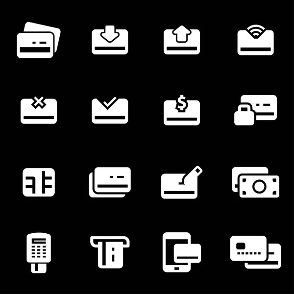 Conjunto de iconos de tarjeta de crédito blanco vectorial — Archivo Imágenes Vectoriales