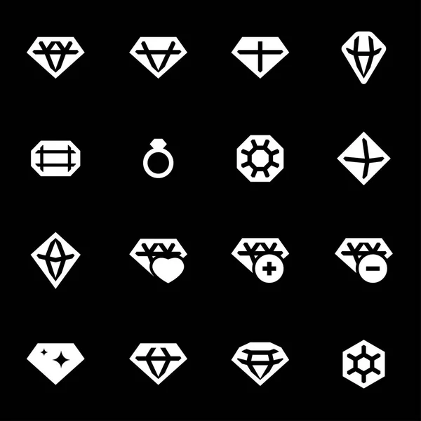 Vector witte diamant icons set — Stockvector