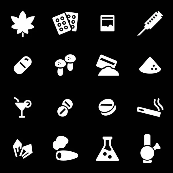 Vector white drugs icons set — Stock Vector