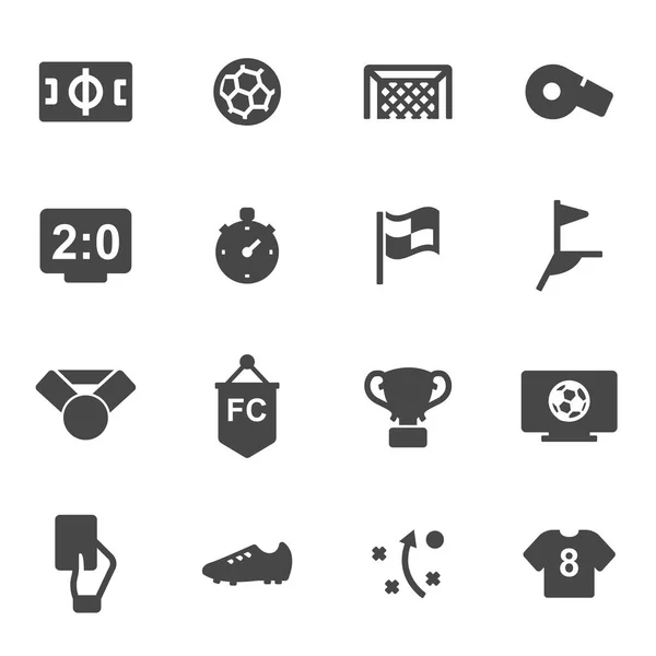 Vector black football icons set — Stock Vector