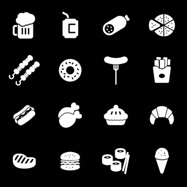 Vektör beyaz acıkmak Icons set