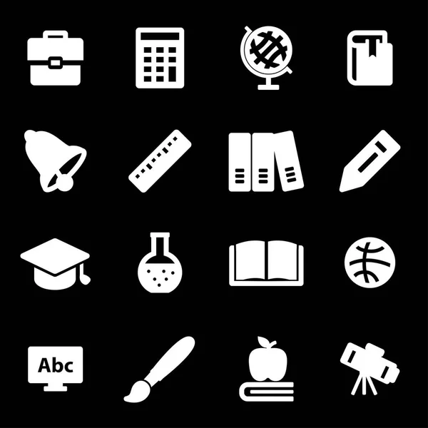 Vector white education icons set — Stock Vector