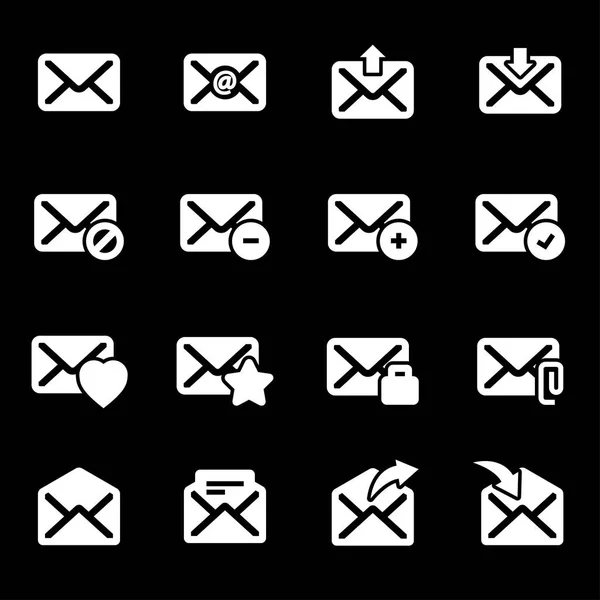 Vektör beyaz e-posta Icons set — Stok Vektör