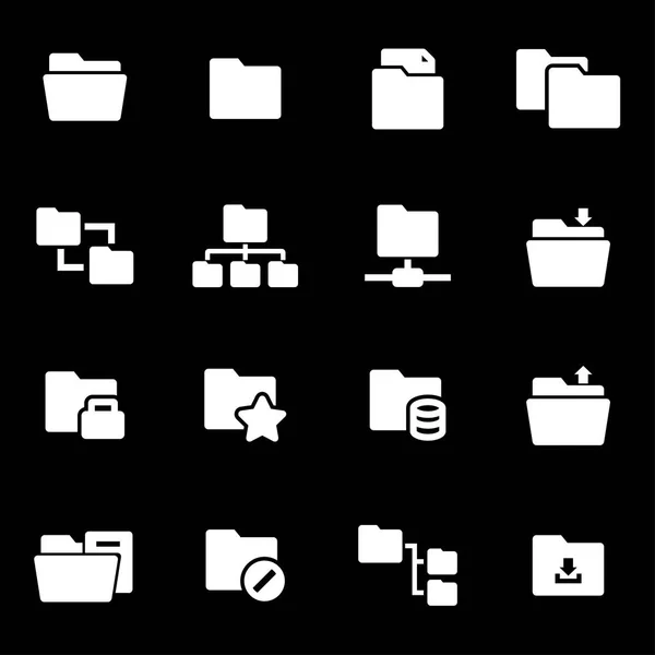 Conjunto de iconos de carpeta blanca vectorial — Vector de stock
