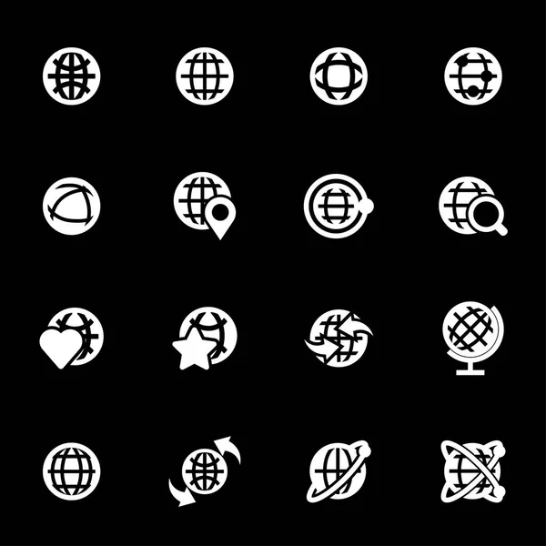 Vector white globe icons set — Stock Vector