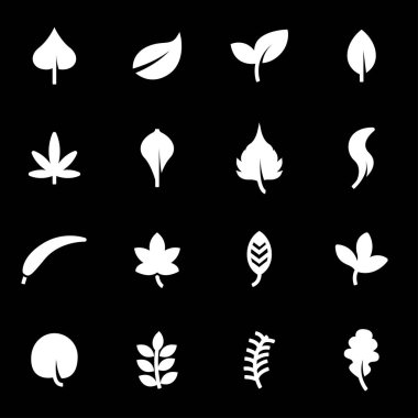 Vektör beyaz yaprak Icons set