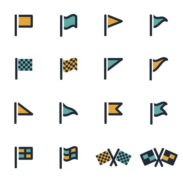 Vector platte vlag iconen set — Stockvector