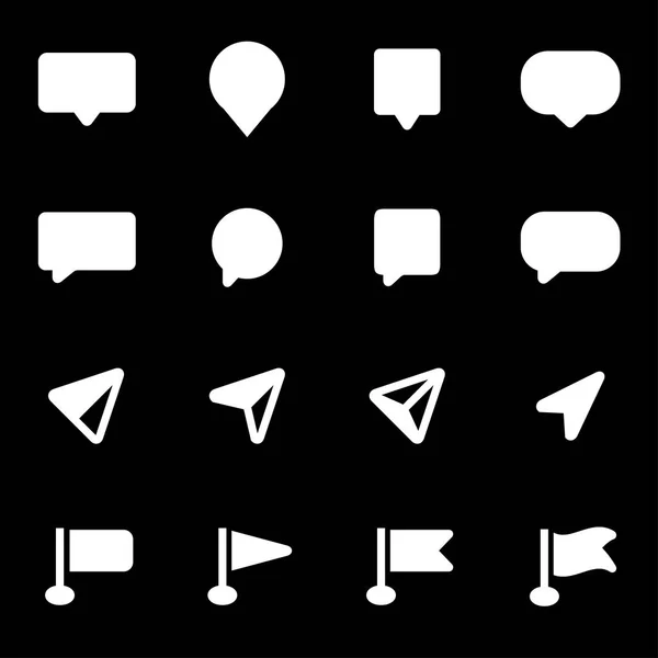 Conjunto de ícones de ponteiro de mapa branco vetorial —  Vetores de Stock