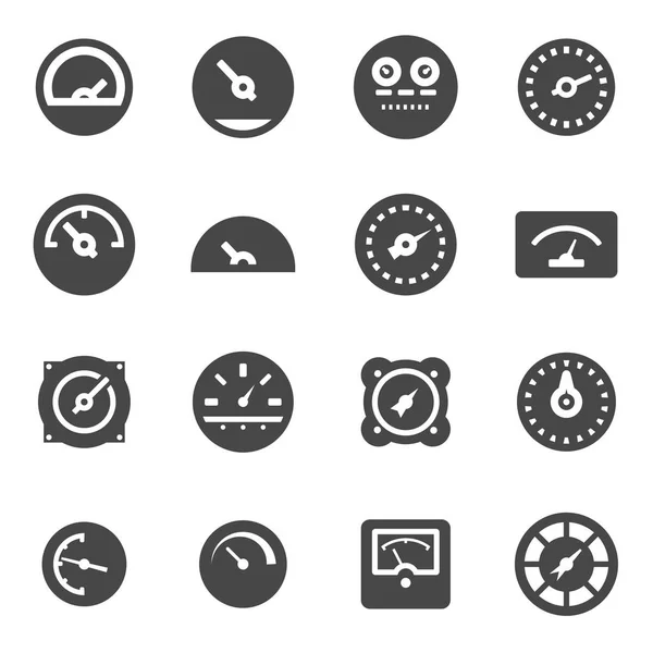 Vector black meter icons set — Stock Vector