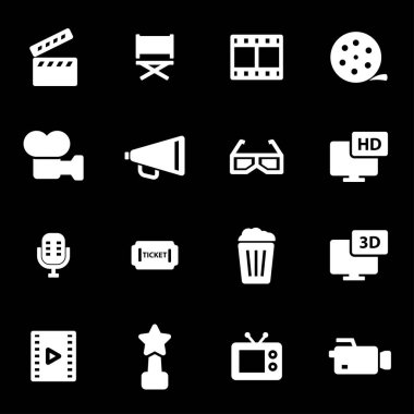Vektör beyaz film Icons set
