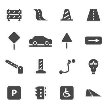 siyah vektör yol simgeler kümesi