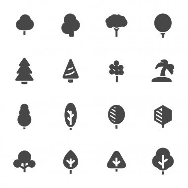 Vektör siyah ağaç Icons set
