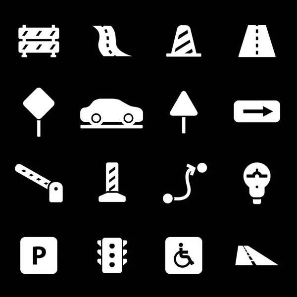 Vector white road icons set — Stock Vector