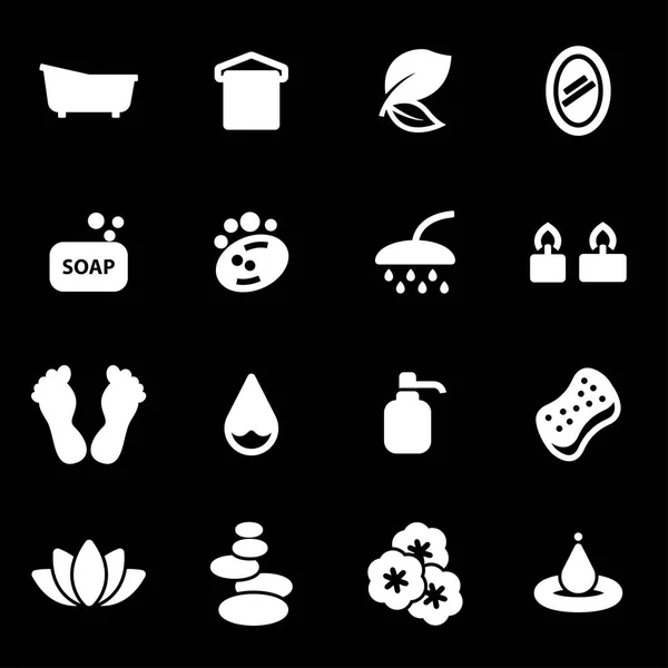 Set de iconos de spa blanco vectorial — Archivo Imágenes Vectoriales