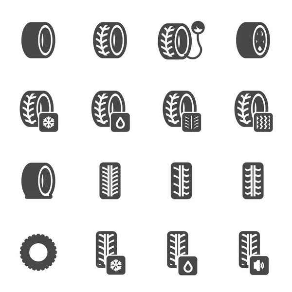 矢量黑色轮胎图标集 — 图库矢量图片