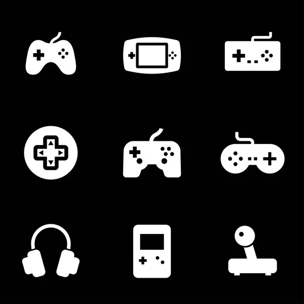 Set di icone per videogiochi bianchi vettoriali — Vettoriale Stock