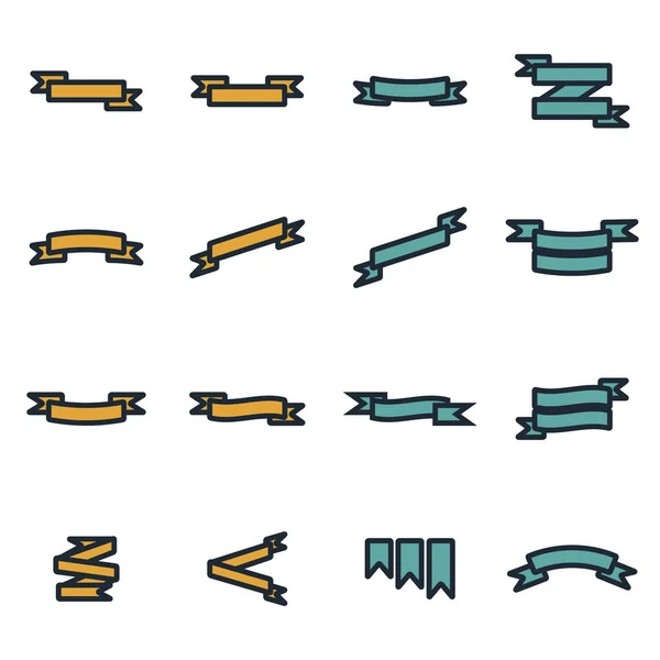 Vector platte lint icons set — Stockvector