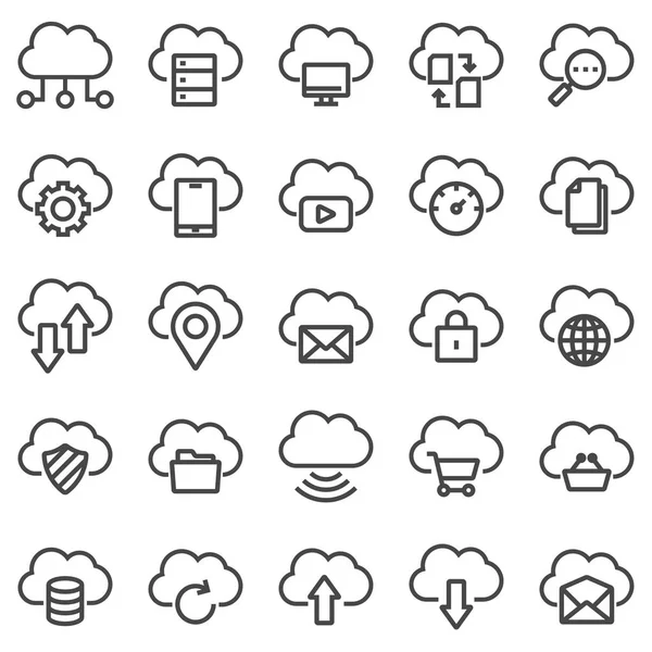 Iconos de tecnología en la nube . — Archivo Imágenes Vectoriales