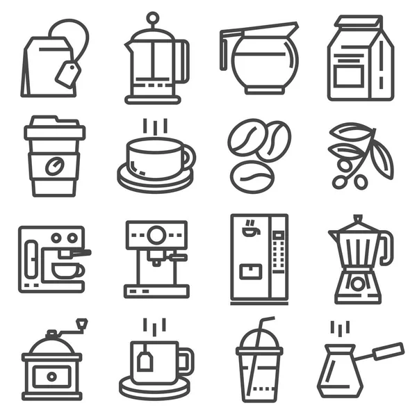 Vector linha de ícones de café conjunto — Vetor de Stock