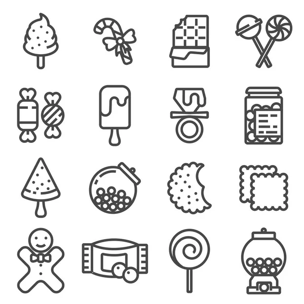 Line Candy vector icon set — Stock Vector