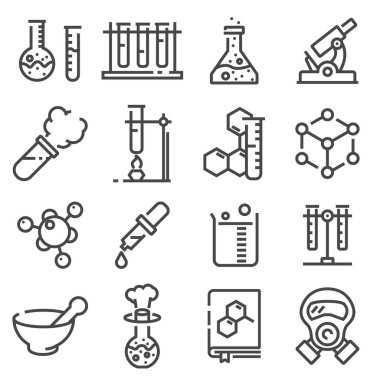 Vektör kimya trendy simgeler için tasarım paketi.