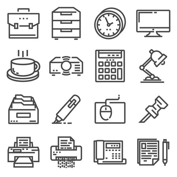 Vector conjunto simple de iconos de oficina — Archivo Imágenes Vectoriales