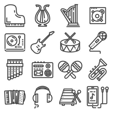 vektör hat müzik Icons set