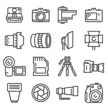 vektör hat fotoğraf Icons set