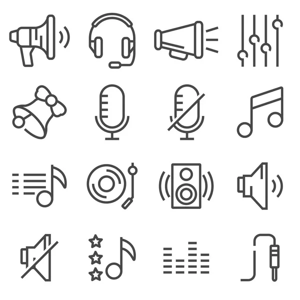 Iconos de sonido conjunto vector . — Archivo Imágenes Vectoriales