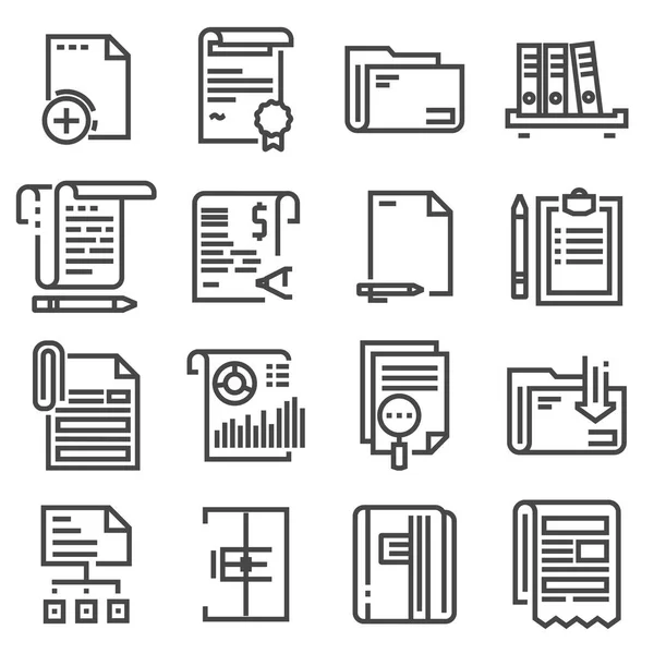 Ensemble d'icônes de documents vectoriels — Image vectorielle