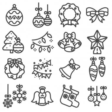 Vektör hat Noel süslemeleri Icons set