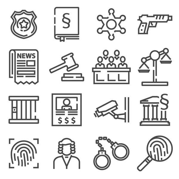 Law and justice icon set — Stock Vector