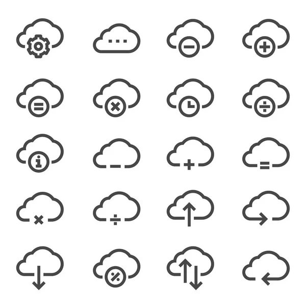 Computer cloud related line icons. Vector icon set — Stock Vector