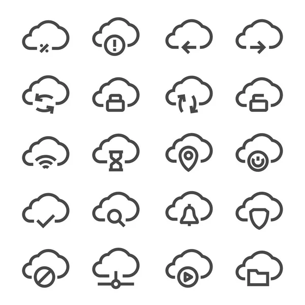 Vector isolated cloud technologies icons set — Stock Vector
