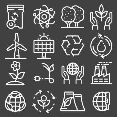 Yeşil, ekoloji ve çevre Icon set