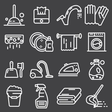 Temizleme Servisi, Icon set, temizlik hizmetleri