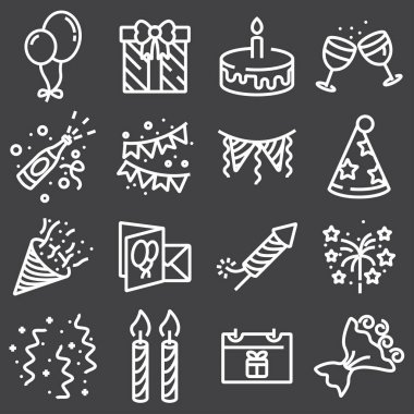 Anahat web Icon set - parti, doğum günü, tatil