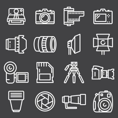 Vektör hat fotoğraf simge seti