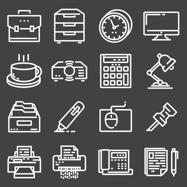 Simple Set of Office Vector Line Icons — Stock Vector