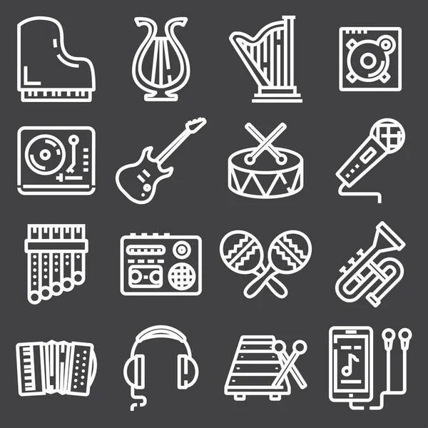 Simple Set of Music Related Vector Line Icon — стоковый вектор