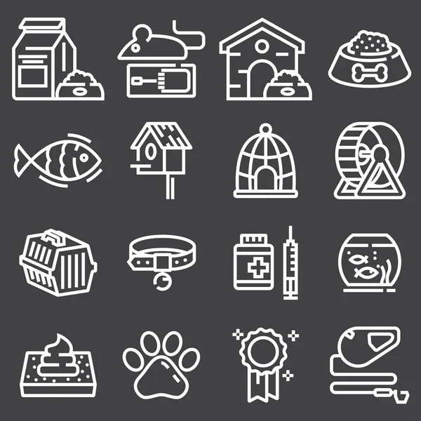 Conjunto de iconos web de líneas delgadas - mascota — Vector de stock