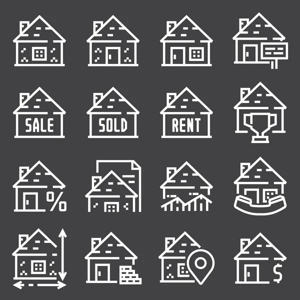 Vektör çizgi gayrimenkul Icon set