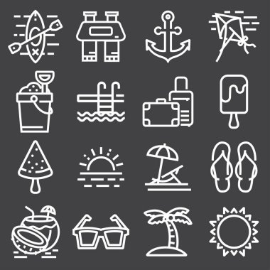 Yaz vektör Icon set