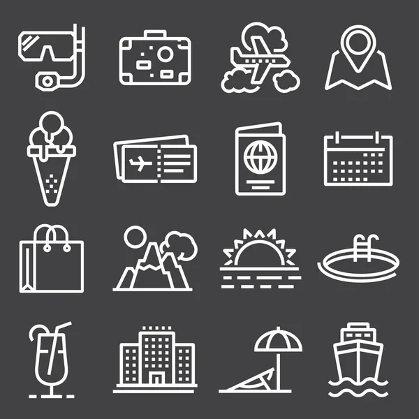 Travel and tourism icon set — Stock Vector