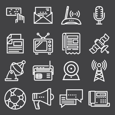 Doğrusal iletişim Icons set