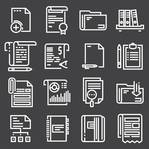 Simple Set of Document Vector Icons — Stock Vector