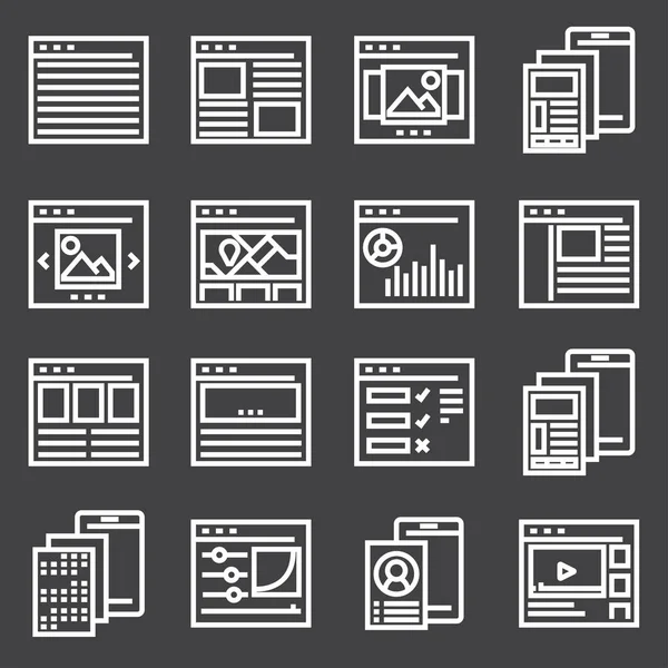 Vector line User Interface Icons — Stock Vector