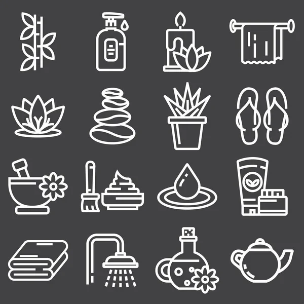 Umriss Web-Icon-Set - Wellness und Schönheit — Stockvektor