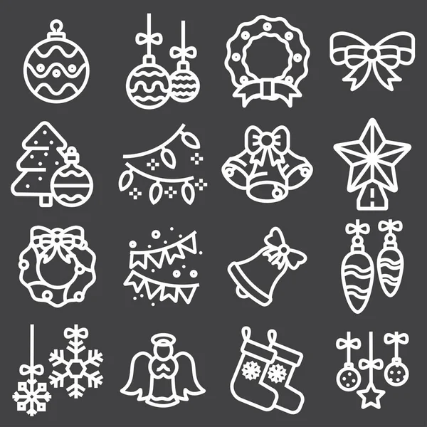 Christmas decoration icons set — Stock Vector