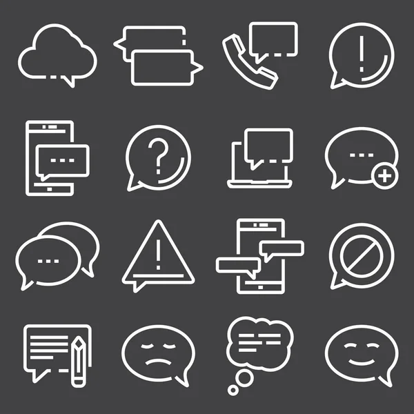 Simple Set of Message Related Vector Line Icons — Stock Vector